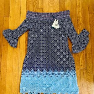 NWT. Cabana Life  Ruffled Off-the-Shoulder Sundress